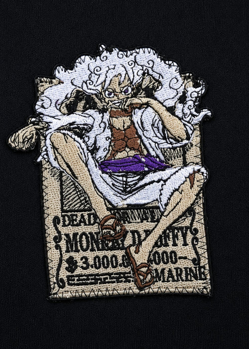 Embroidered Monkey D. Luffy Oversized T-Shirt - Black - RYVE