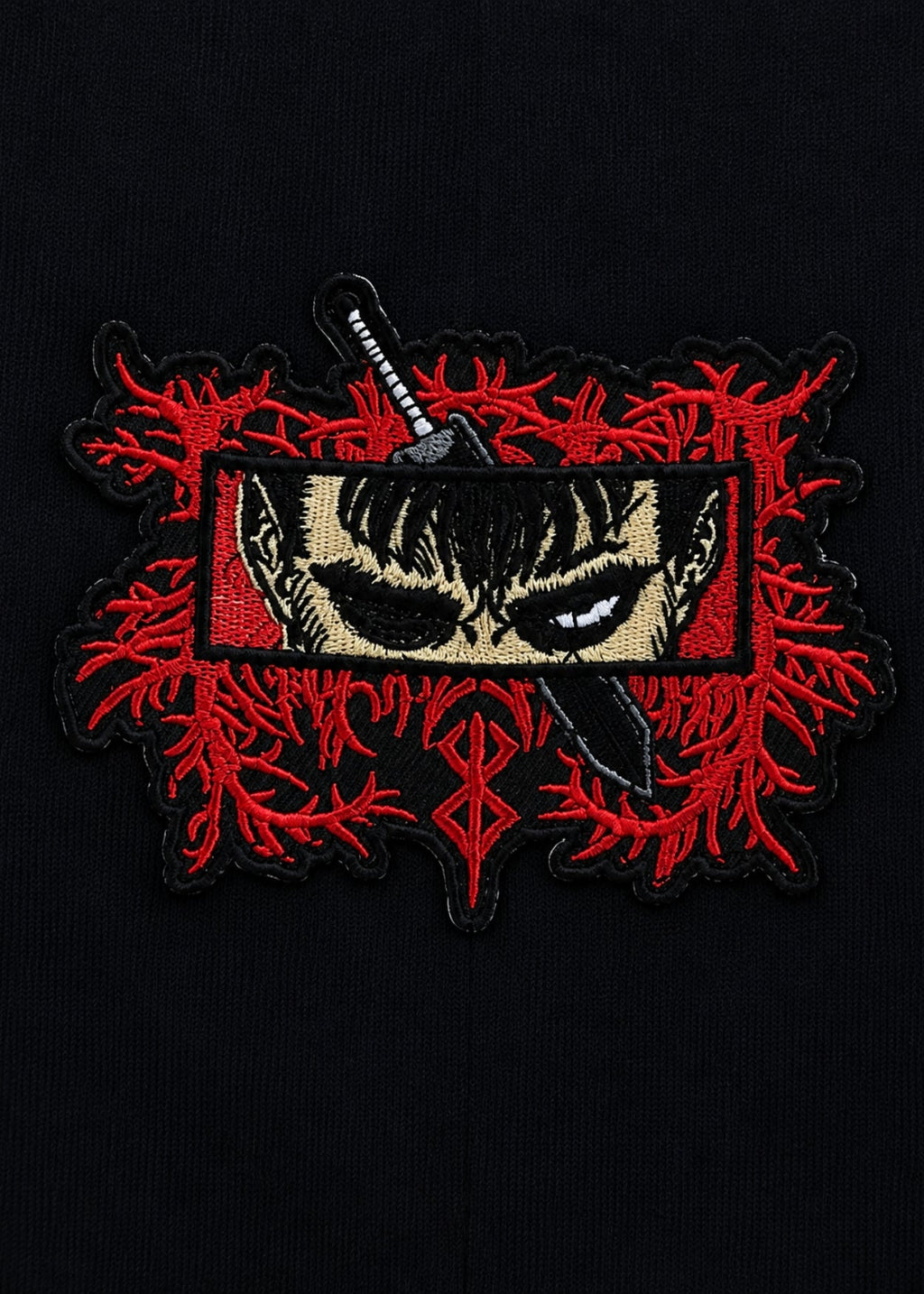 Embroidered Shadow Eyes Oversized T-Shirt - Black - RYVE