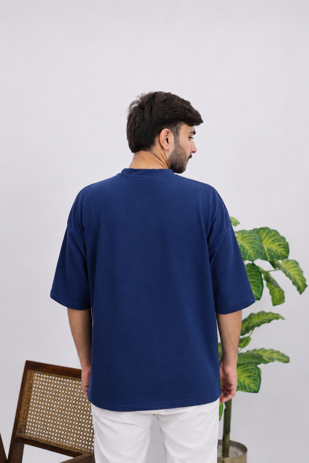 Embroidered Goku vs Vegeta Oversized T-Shirt - Blue