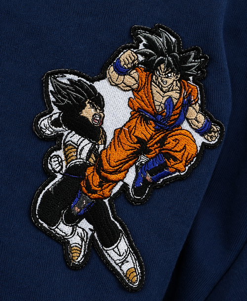 Embroidered Goku vs Vegeta Oversized T-Shirt - Blue