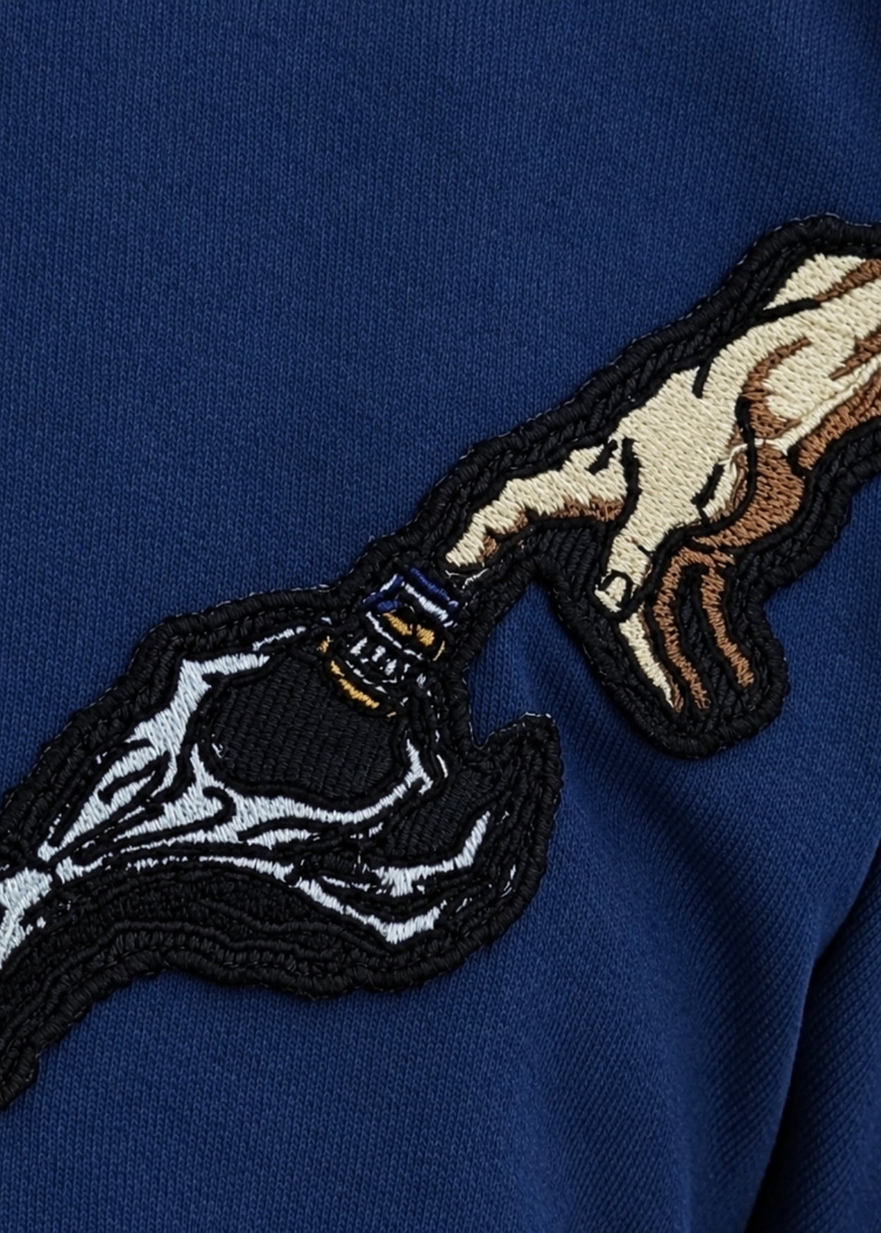 Embroidered Creation Touch Oversized T-Shirt – Navy Blue