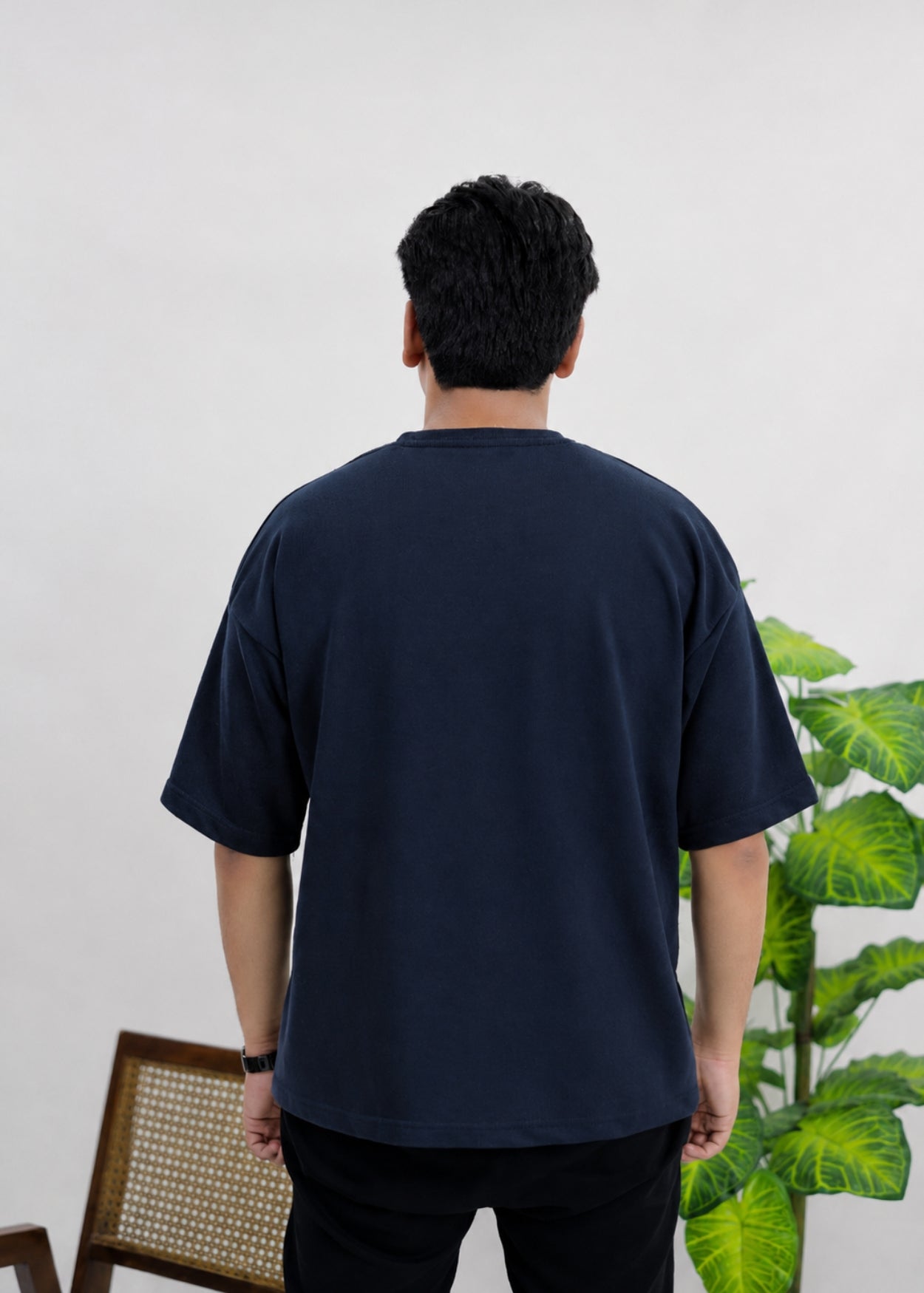 Embroidered Jon Snow GOT Oversized T-Shirt – Dark Navy Blue