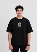 Embroidered Monkey D. Luffy Oversized T-Shirt - Black