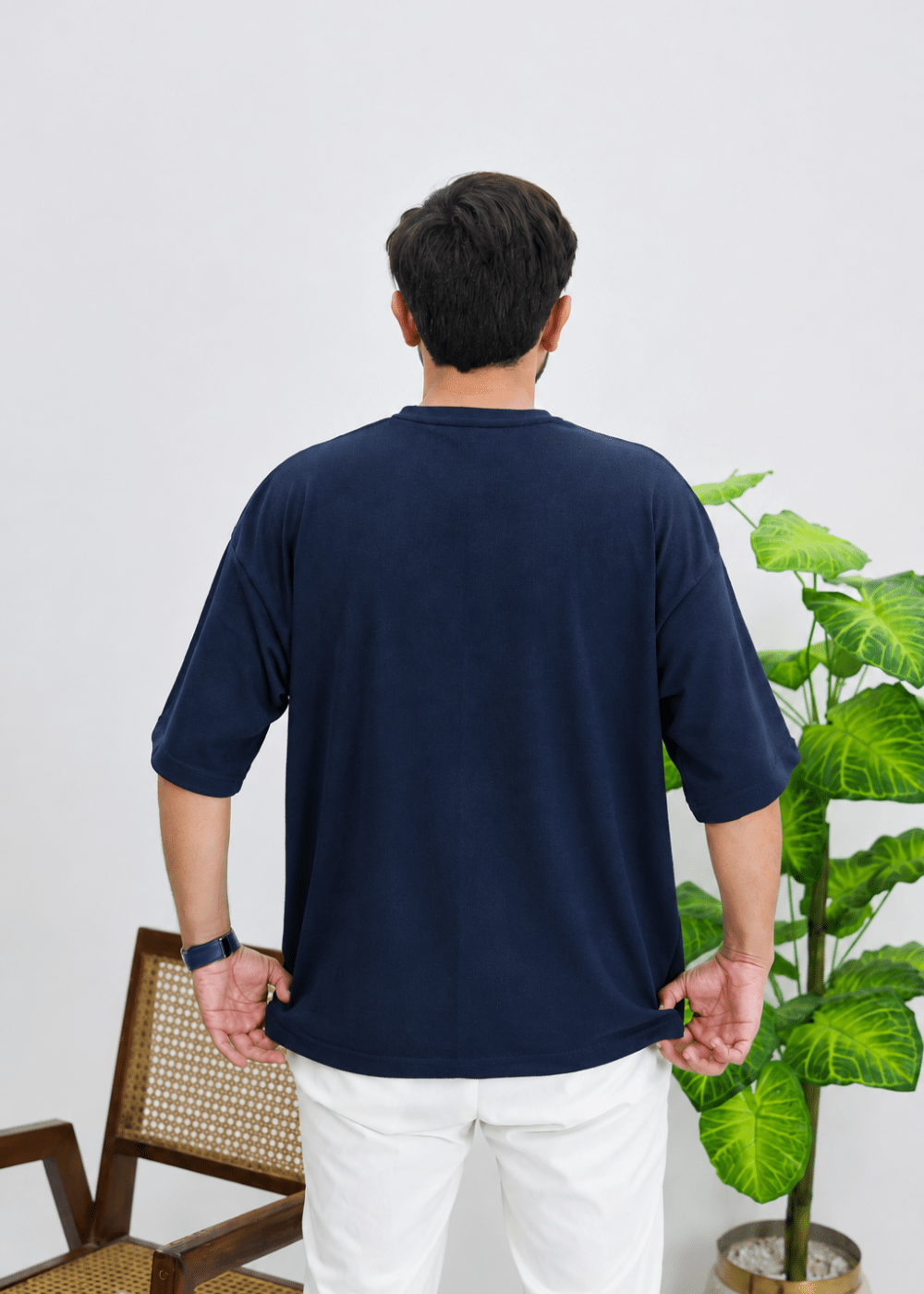 Pain Embroidered Oversized T-Shirt – Navy Blue - RYVE